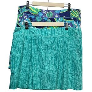 Southwind Apparel Womens Floral Paisley Athletic Skort Pockets USA Lot of 2